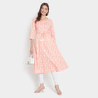 Printed 3/4Th Sleeves Kurta, Peach, small image number null
