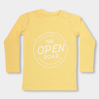 Boys' Bright Yellow Round Neck Casual T-Shirt