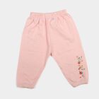 Infants Pink Jogger Floral Embroidered Pyjama, हल्का गुलाबी, small