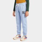 Girls' Light Blue Regular Fit Graphic Print Jogger Pyjama, Light Blue, small