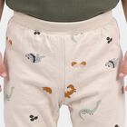 Infants Beige Jogger Graphic Printed Cotton Pyjama, गहरा पीला, small