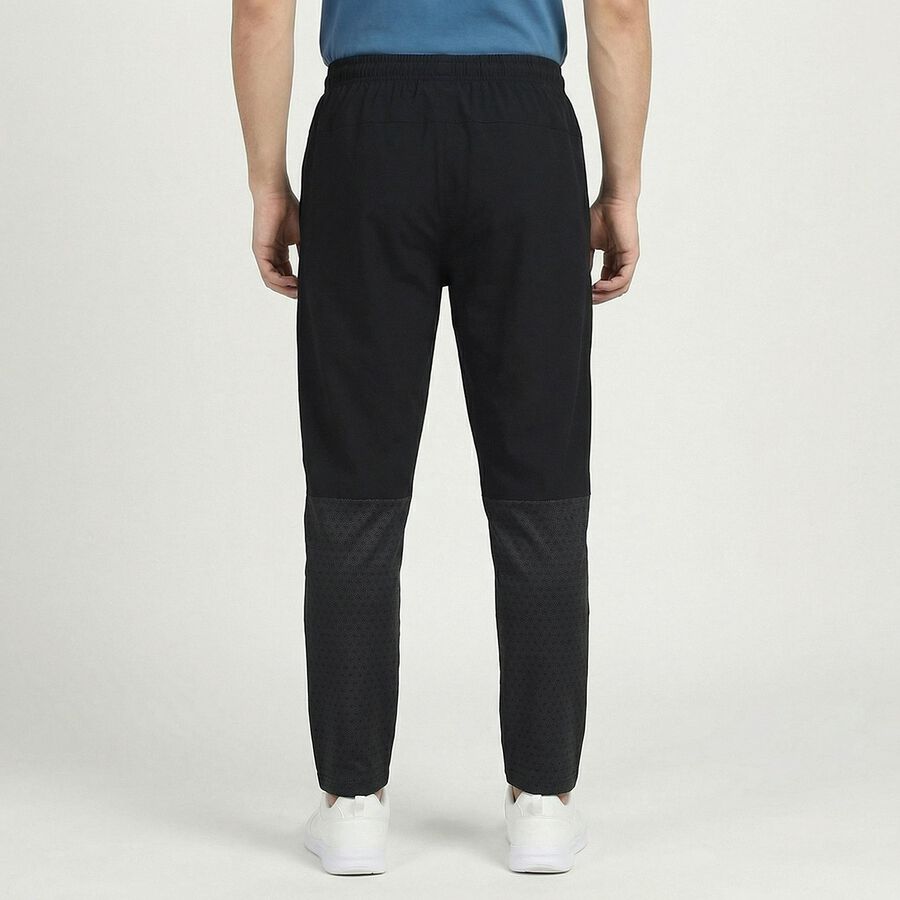 Men's Black Regular Fit Track Pants, Black, large