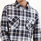 Men's Navy Blue Cotton Full Sleeve Button-Down Casual Shirt, Dark Blue, small image number null