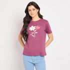 Ladies' 100% Cotton Round Neck T-Shirt , Pink, small