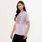 Women's Soft Lavender Round Neck Casual T-Shirt, Lilac, small image number null