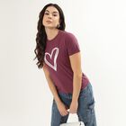 Women's Light Lavender Purple Round Neck Casual T-Shirt, Purple, small