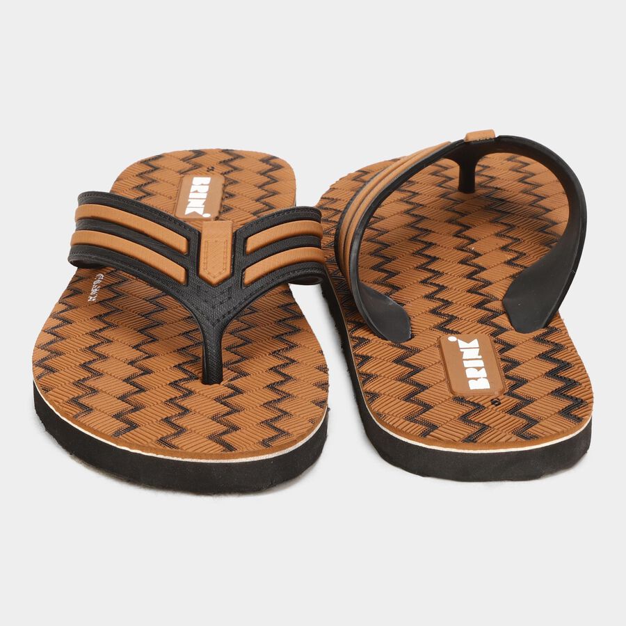 Men's V Strap Slipper, Brown, large image number null