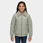 Girls' Light Sage Green Shawl Collar Casual Jacket, Light Green, small image number null