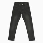 Boys' Faded Black Slim Fit Jeans, ओलिव, small image number null