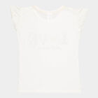 Girls Cotton T-Shirt, Off White, small image number null