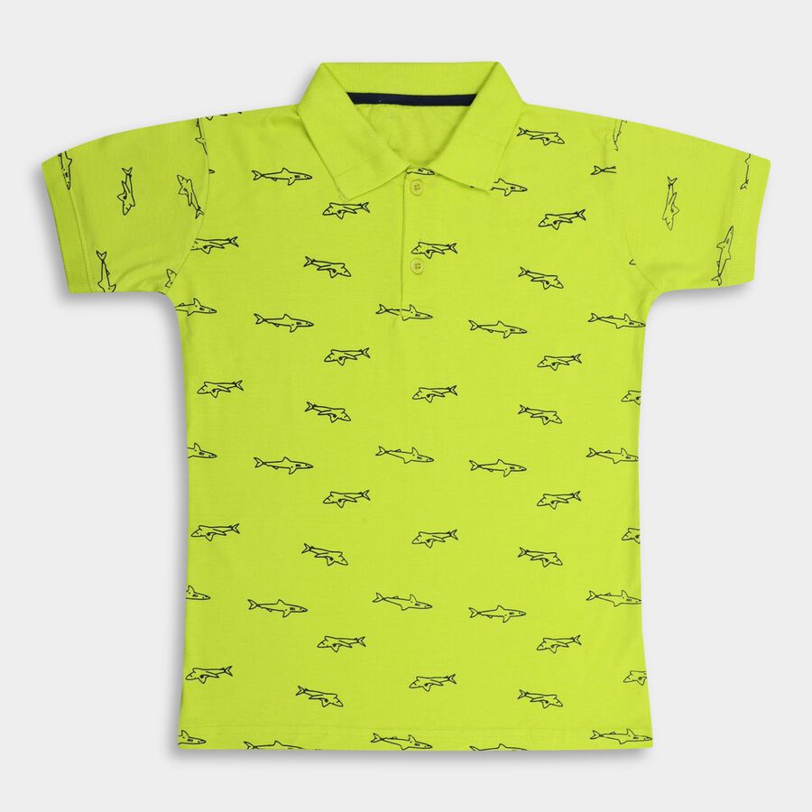 Boys' 100% Cotton Half Sleeves T-Shirt , हल्का हरा, large image number null