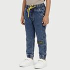 Boys Blue Jogger Fit Washed Jeans, Dark Blue, small