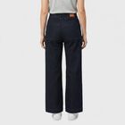 Women's Navy Blue Wide Leg Seam Detail Jeans, Dark Blue, small