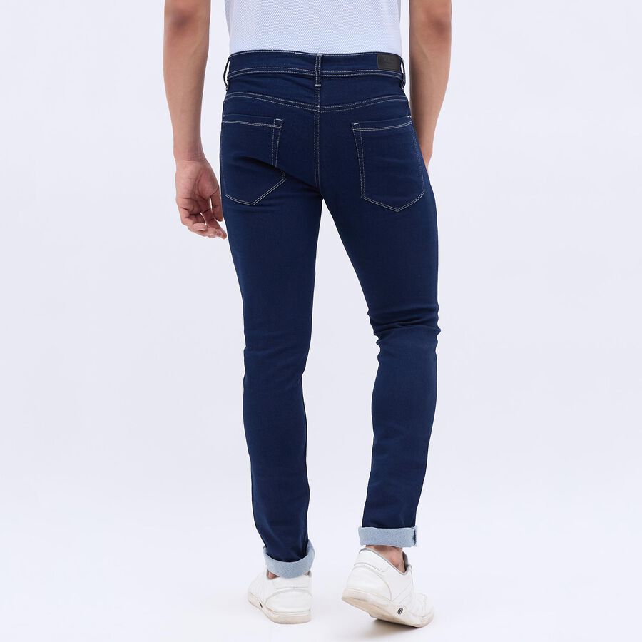 Men's Five Pocket Skinny Jeans, Dark Blue, large image number null