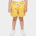 Boys' Yellow Regular Fit Printed Elastic Waist Bermuda Shorts, पीला, small