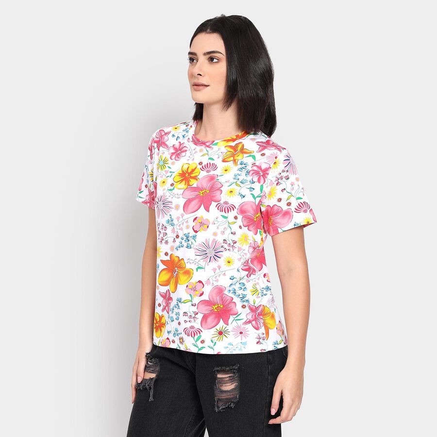 Ladies' Round Neck T-Shirt, White, large image number null
