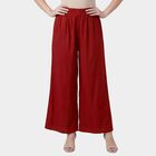 Women's Navy Blue Relaxed Fit Floral Printed Palazzos, Wine, small