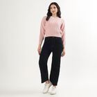 Women's Light Pink V-Neck Casual Pullover, हल्का गुलाबी, small image number null