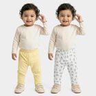 Infants Yellow and White Printed Cotton Pyjama Set, Yellow, small