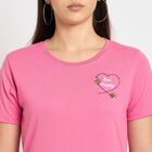 Ladies' Round Neck T-Shirt, रानी (फ्यूशिया), small image number null
