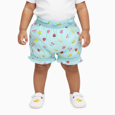 Infants Light Aqua Regular Fit Ruffled Bloomers