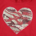 Girls Bright Cherry Red Hoodie Neck Casual Sweatshirt, Fuchsia, small image number null