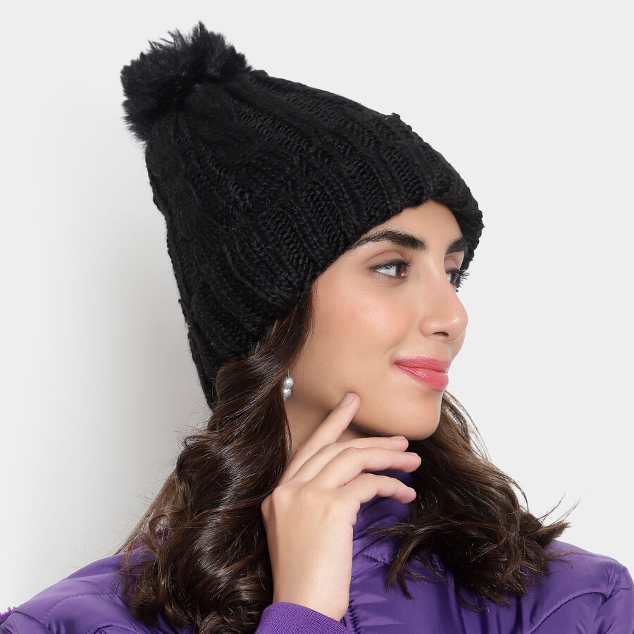 Solid Winter Cap, Black, large image number null