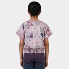 Girls Lilac Round Neck Casual T-Shirt, Lilac, small
