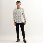 Men's Rich White Cotton Regular Collar Casual Shirt, ऑफ व्हाइट, small image number null
