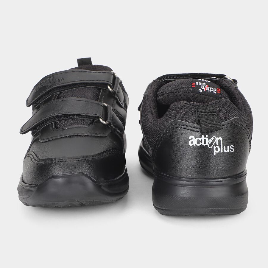 Boys' Black Velcro Sneakers, Black, large