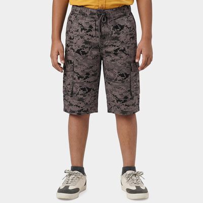 Boys' Black Relaxed Fit Cotton Jamaican Shorts