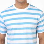 Men's Light Blue Cotton Round Neck Casual T-Shirt, Light Blue, small