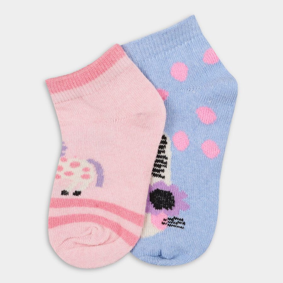 Girls' Socks (Pack of 2), Pink, large image number null
