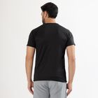 Men's Jet Black Crew Neck Athleisure T-Shirt, Black, small image number null