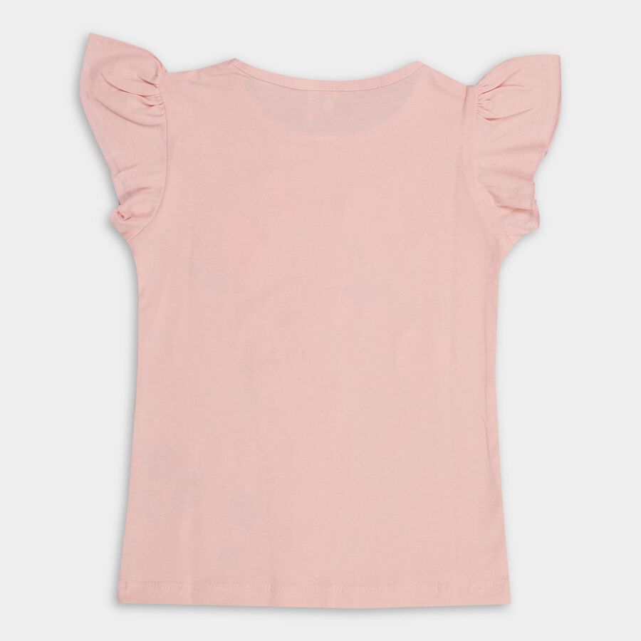 Girls' 100% Cotton T-Shirt , हल्का गुलाबी, large image number null