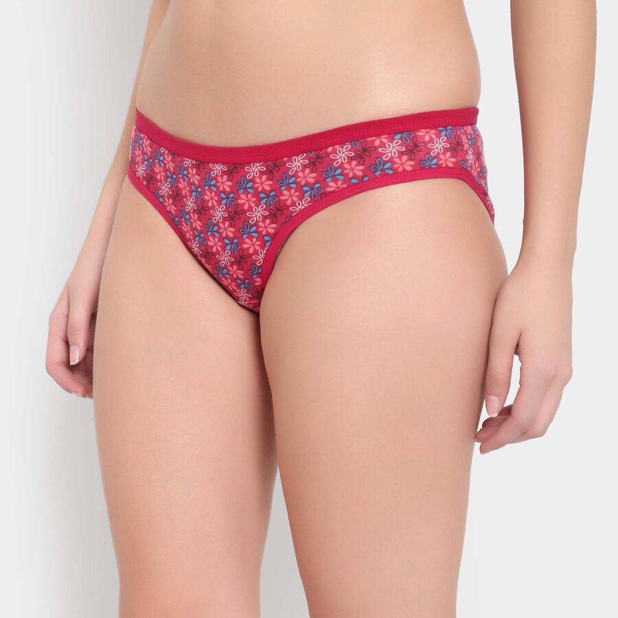 Printed Cotton Panty, Fuchsia, large image number null