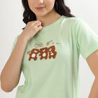 Women's Mint Green Cotton Round Neck T-Shirt, Light Green, small image number null