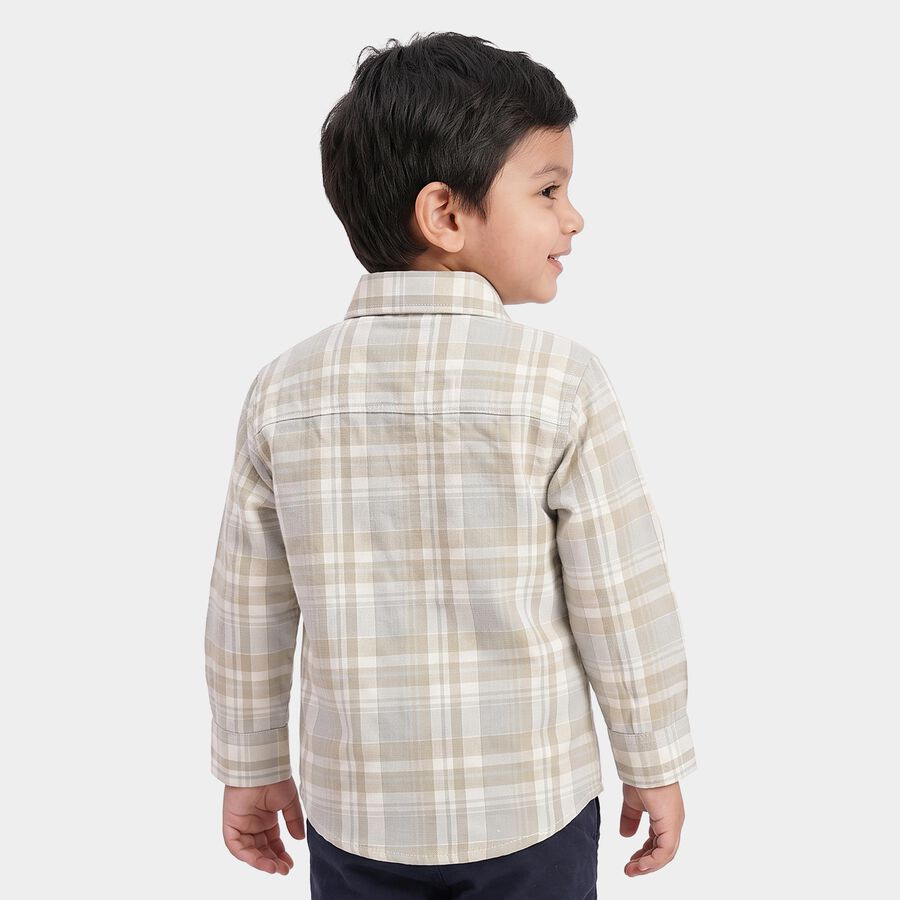 Boys Beige Spread Collar Casual Shirt, Beige, large