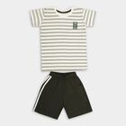 Boys' 100% Cotton Knit Baba Suit, ऑफ व्हाइट, small image number null