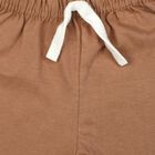 Infants' Brown Regular Fit Printed Half Pant, भूरा, small