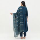 Women's Deep Teal Embroidered Ethnic Set, Teal Blue, small