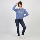 Women's Light Blue Crew Neck Pullover Sweatshirt, हल्का नीला, small