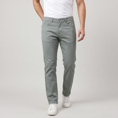 Men's Light Green Slim Fit Solid Jeans