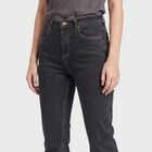 Women's Dark Grey Bootcut Fit Faded Jeans, Dark Grey, small