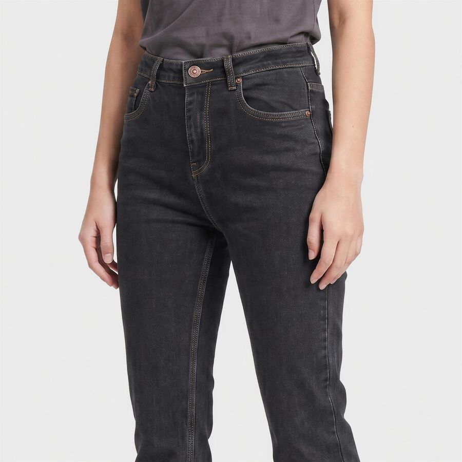 Women's Dark Grey Bootcut Fit Faded Jeans, Dark Grey, large