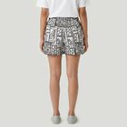 Women's Black Regular Fit Printed Shorts, काला, small