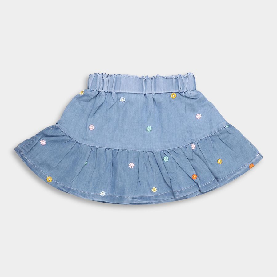 Girls' Skirt , मध्यम नीला, large image number null