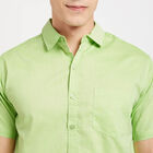 Solid Casual Shirt, Light Green, small image number null