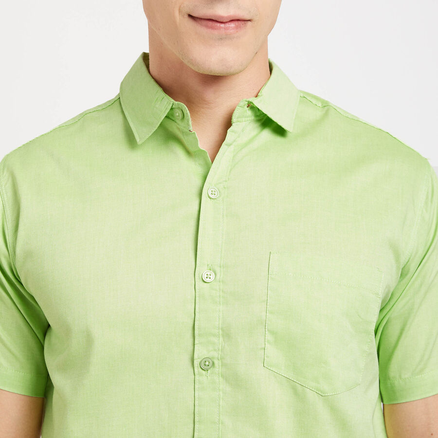 Solid Casual Shirt, Light Green, large image number null