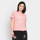 Ladies' Round Neck T-Shirt, गुलाबी, small